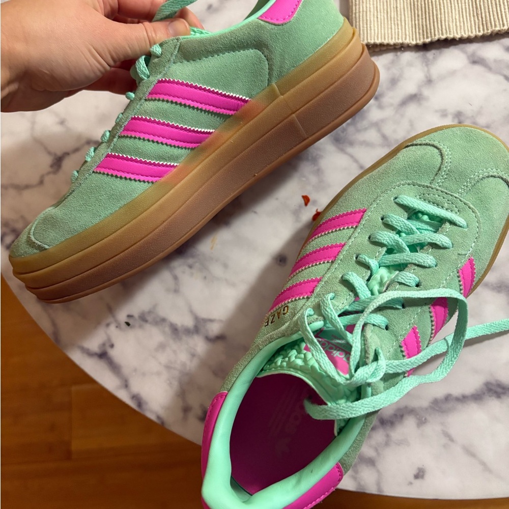 Adidas Handball Green/ Pink - Size 7, Like Sambas and Gazelle